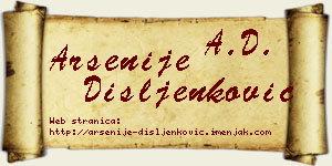 Arsenije Dišljenković vizit kartica